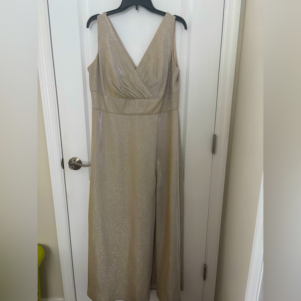 Oleg Cassini Sparkling Gold Maxi Dress